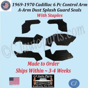 NEW 1969 1970 Cadillac Deville Eldorado Fleetwood 6 Pc CONTROL ARM A-ARM DUST SPLASH GUARD SEALS WITH STAPLES CAD-ASL-085 NEW 1969 1970 Cadillac Deville Eldorado Fleetwood 6 Pc CONTROL ARM A-ARM DUST SPLASH GUARD SEALS WITH STAPLES CAD-ASL-085